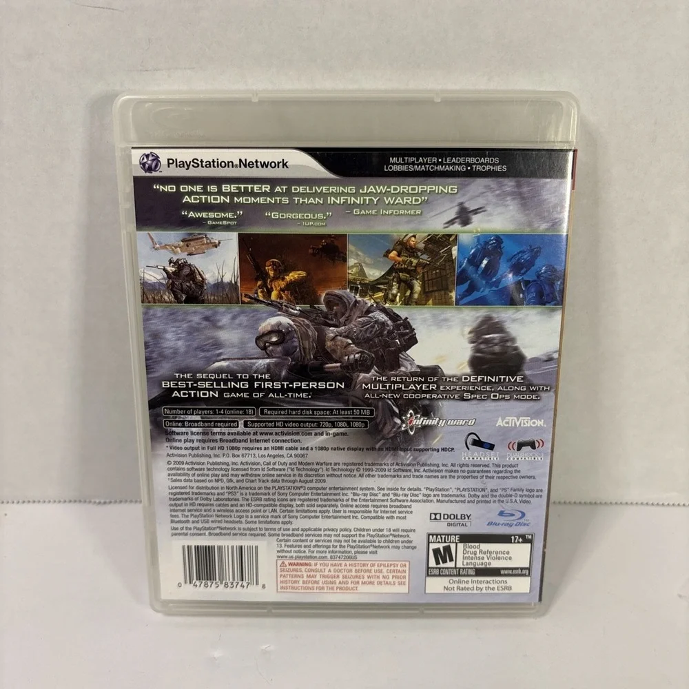 Call Of Duty Modern Warfare 2 Video Game For Playstation 3